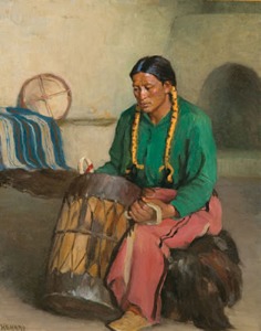 Taos Ceremonial Drummer - Joseph Henry Sharp