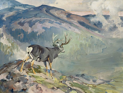 Mule Deer in Landscape - George Browne