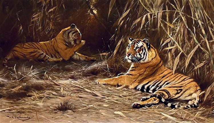 In the Jungle - Tigers - Friedrich Wilhelm "Lion" Kuhnert