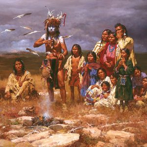 The Shaman and His Magic Feathers - Howard Terpning