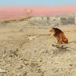 An African Lion in Desert - OC Seltzer